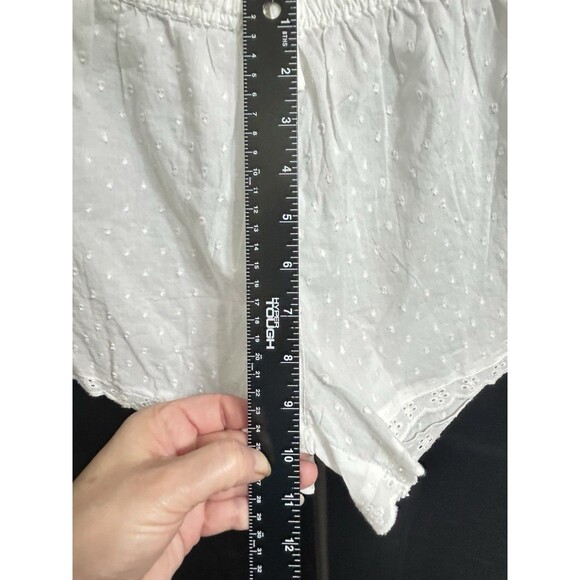 Marina Luna Womens S Eyelet Embroidered White PJ Shorts or Swim cover Shorts NWT - Picture 4 of 12